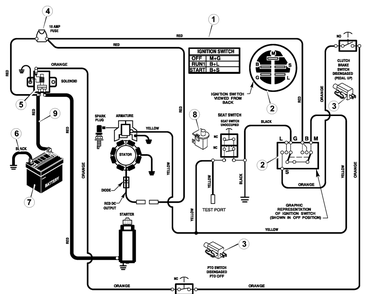 Electrical System Diagram and Parts List for 309029X92NA  Briggs and Stratton Lawn Tractor